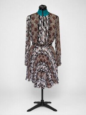 Mikael Aghal Long Sleeve Snake Print Dress